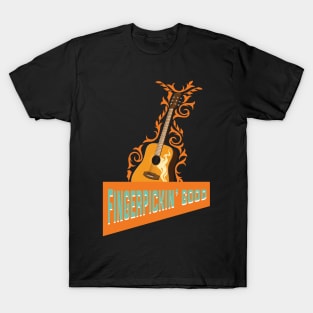 Funny Retro Acoustic Guitar Graphic Design and Guitarist T-Shirt